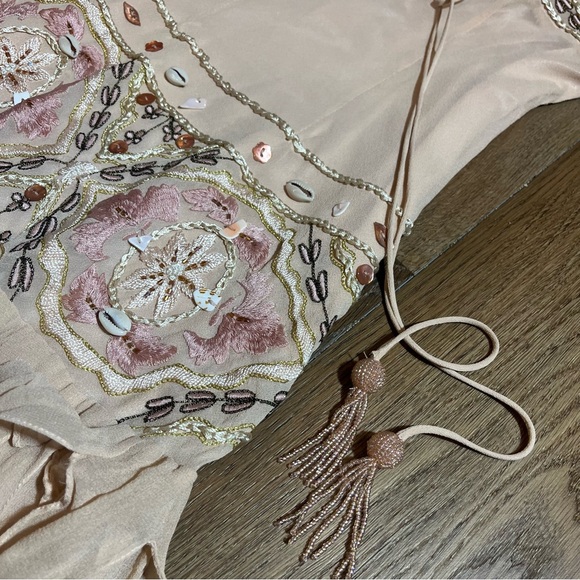 Vintage 100% Silk Beaded Dress Vintage Beaded Dress Sue Wong Dress Shell Mermaid - Picture 14 of 17